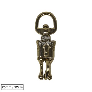 Golden Steel Snap Hook / Golden 25mm/12cm Panic Snap with Swivel Eye