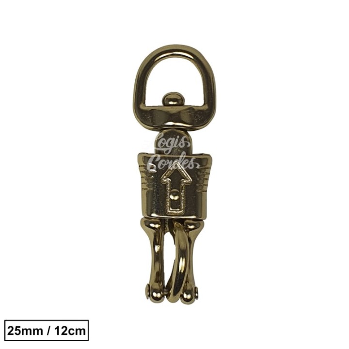 Golden Steel Snap Hook / Golden 25mm/12cm Panic Snap with Swivel Eye