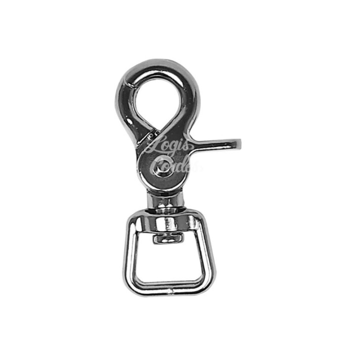 Mousqueton Acier Nickelé / Nickel mexicain carré tournant