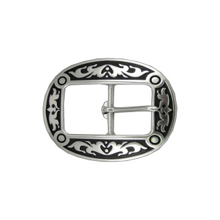 Centerbar Buckle OVAL w/ black patina