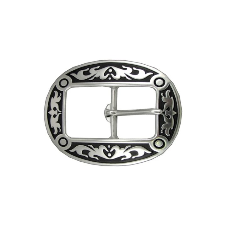 Centerbar Buckle OVAL w/ black patina
