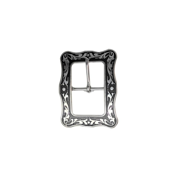 Floral Centerbar Buckle w/ black patina
