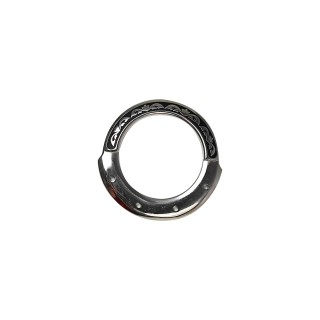 Floral Inskirt Rigging Ring w/ black patina
