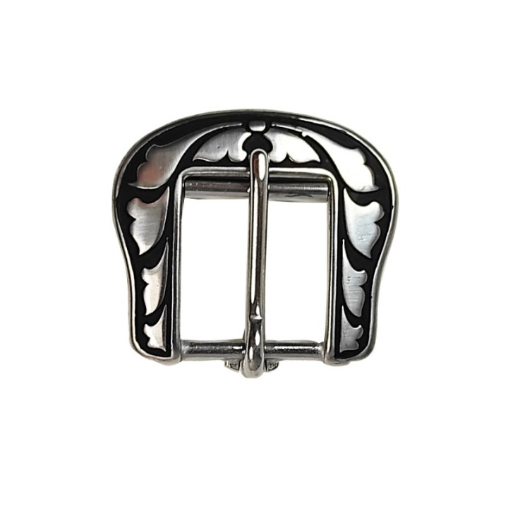 floral Rope Strap Buckle w/ black patina