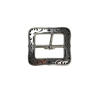 gun belt vertical floral buckle w/ black patina