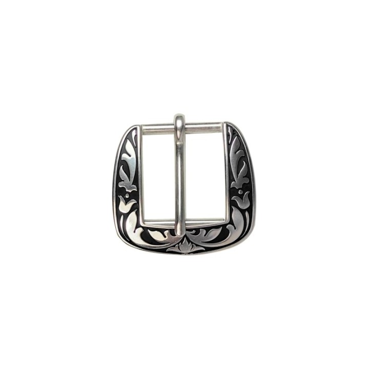 floral Flank Buckle W/ black patina
