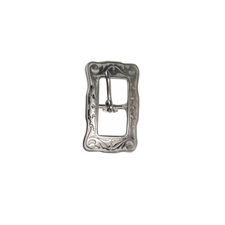 floral Centerbar Buckle w/o black patina