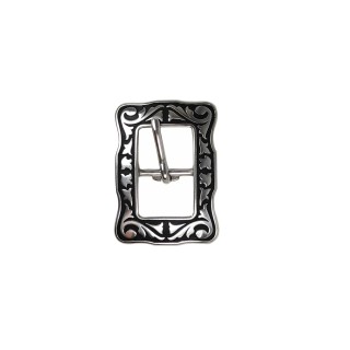 floral Centerbar Buckle black patina