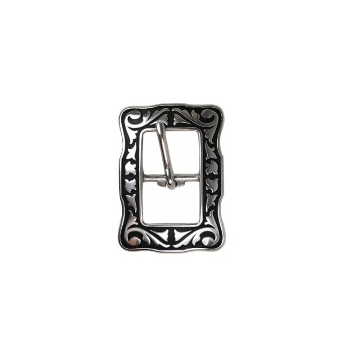 floral Centerbar Buckle black patina