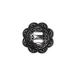 Concho floral slotted w/ black patina