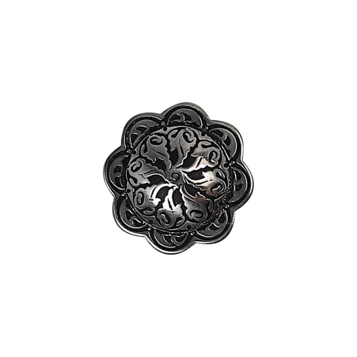 Concho floral avec passant et patine noire