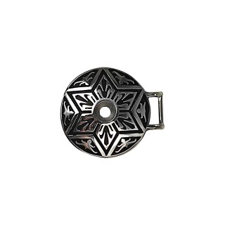 Concho star tie loop w/ black patina