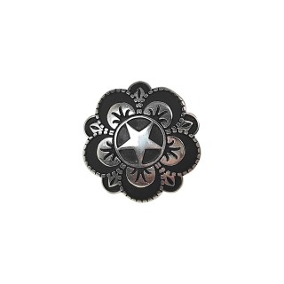 Concho striking floral w/ loop & black patina