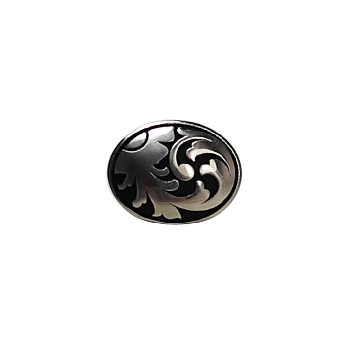 Concho oval oldtime w/ chicago screw & black patina