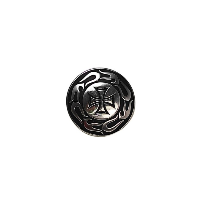 Iron Cross Concho with loop and black patina
