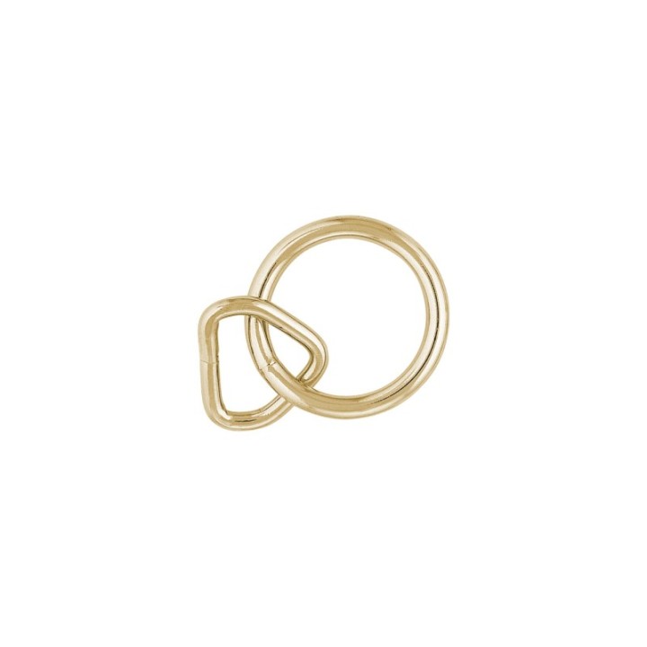 Golden Plated steel ring w/ dee