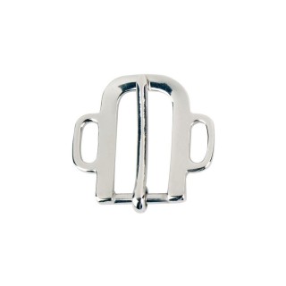 Stainless steel half-moon buckle with 2 loops
