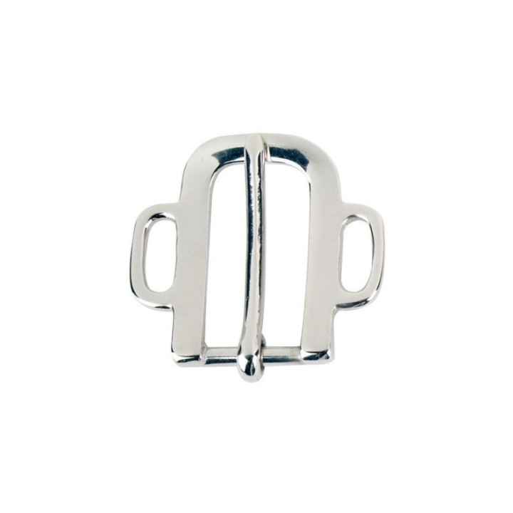 Stainless steel half-moon buckle with 2 loops