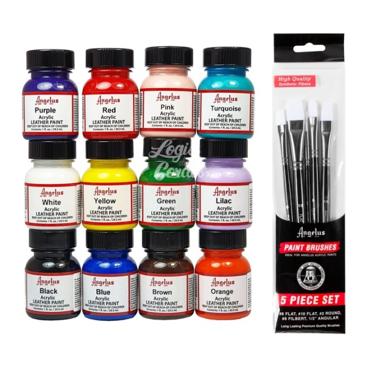 Angelus 12-Colour Kit and Brushes