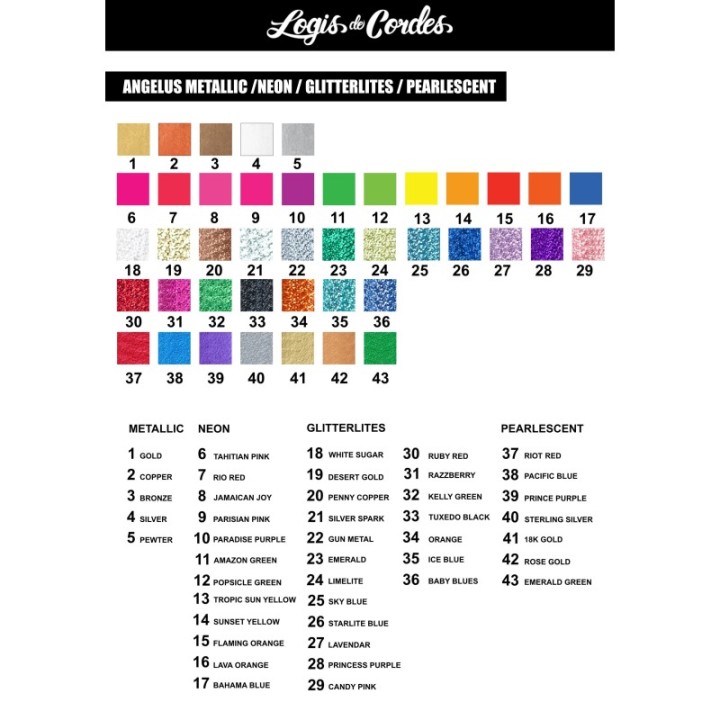 Angelus Kit Metallic 5 couleurs