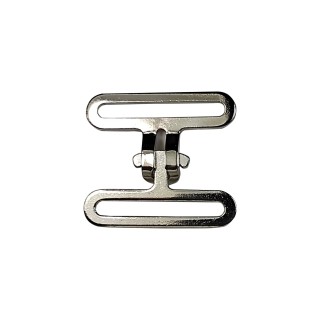Boucle de sangles croisées 50mm Acier Nickelé