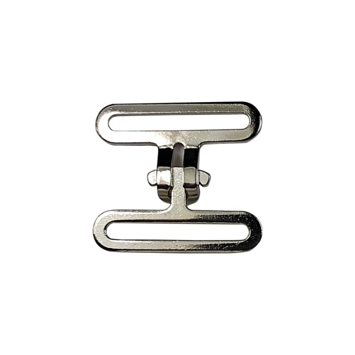 Crossed Strap Buckle 50mm Nickel Plated Steel