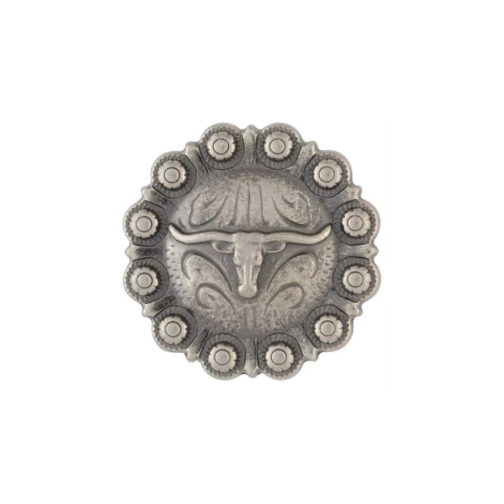 Concho rond Longhorn Berry Nickel vieilli