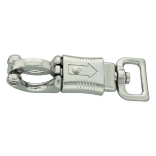 Nickel-Plated Steel / Nickel 25mm/12cm Panic Snap Hook, Swivel Eye