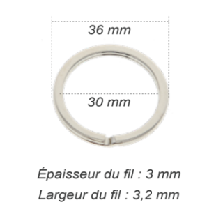 Flat split ring, nickel-plated steel