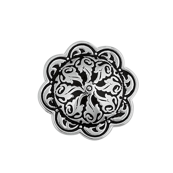 Jeremiah Watt floral accent concho with post, 1"