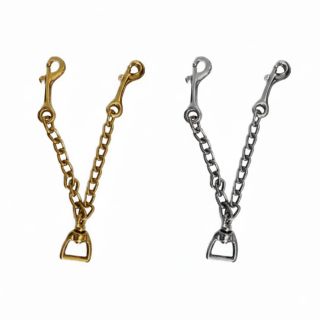 double lead chain golden plated steel