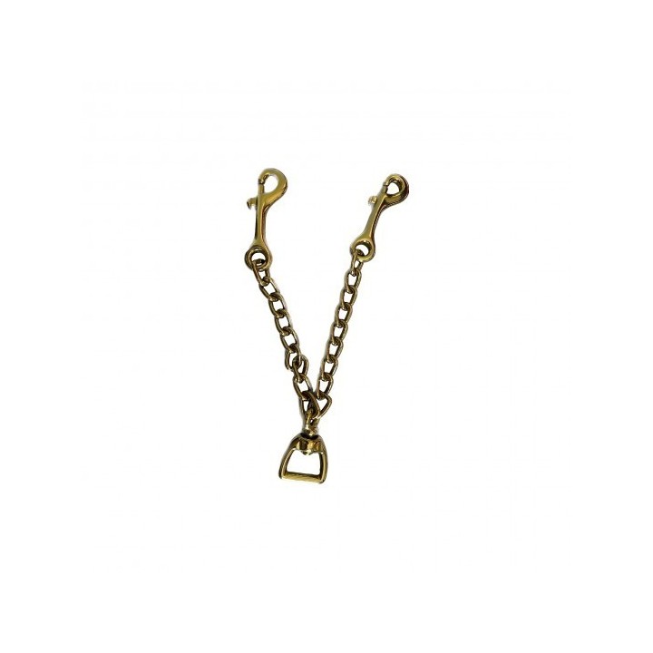 double lead chain golden plated steel