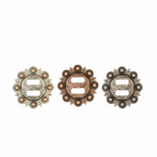 Berry Concho with Slots Old Silver with Copper