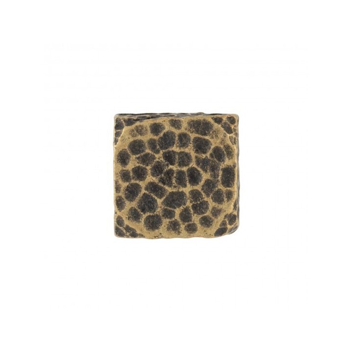 Hammered Square Concho antique brass