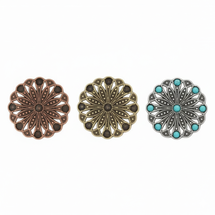 Royal Round Concho antique copper