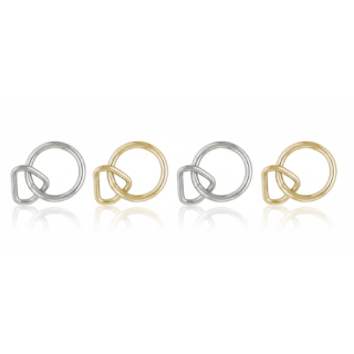 Golden Plated steel ring w/ dee