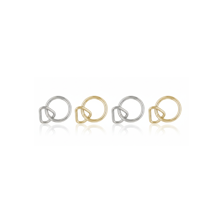 Golden Plated steel ring w/ dee