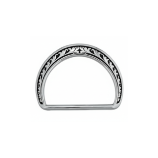 Floral Saddle Dee Ring w/ black patina