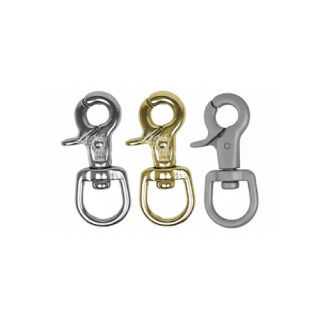 Mousqueton Inox Nickelé / Stainless Steel mexicain rond tournant