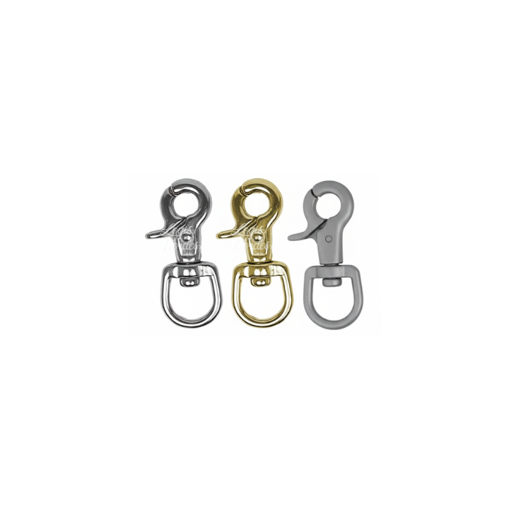 Mousqueton Inox Nickelé / Stainless Steel mexicain rond tournant