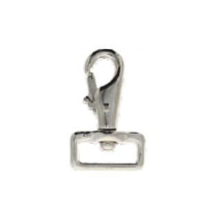 Nickel-plated steel swivel-eye snap hook