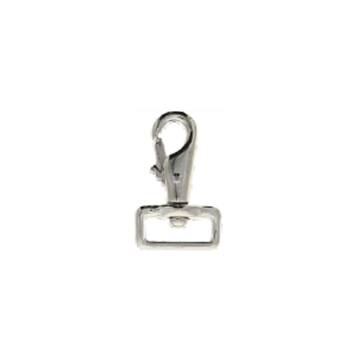 Nickel-plated steel swivel-eye snap hook