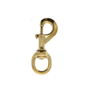 OVAL-EYE SNAP HOOK, BRASS, 18 mm