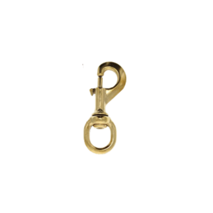 OVAL-EYE SNAP HOOK, BRASS, 18 mm