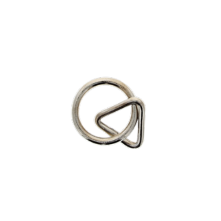 Nickel-plated steel triangular ring