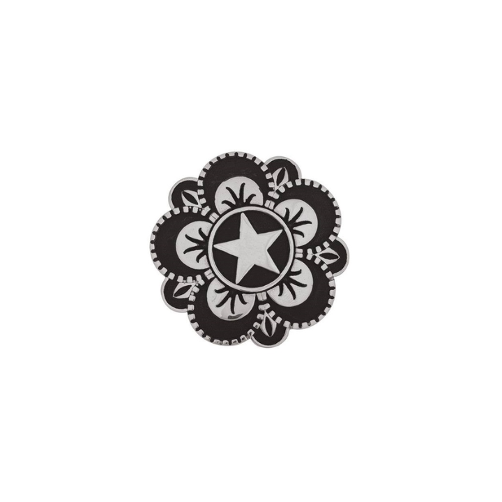 Jeremiah Watt floral star concho, 1-1/2", with screw