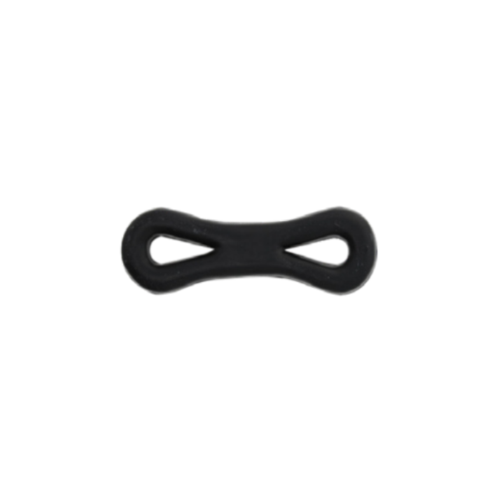 Eight black rubber bands