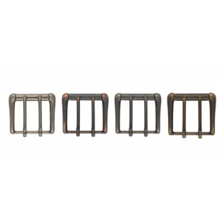 Single roller buckle with 2 pins nickel plated