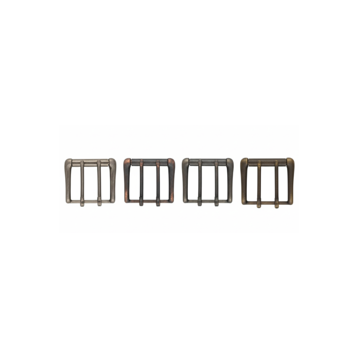 Single roller buckle with 2 pins nickel plated