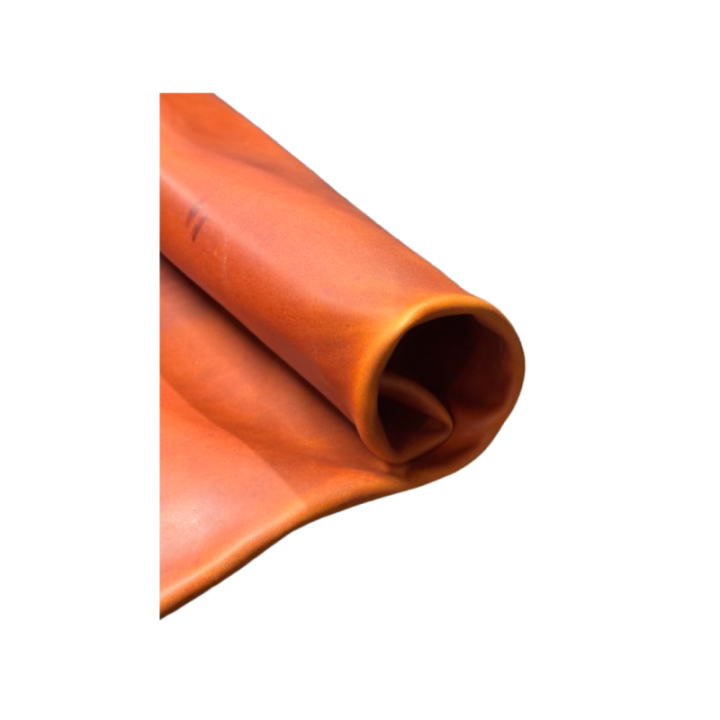 Greased 0.6mm–1mm brown calf leather